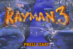 Rayman 3 title screen for GameBoy Advance